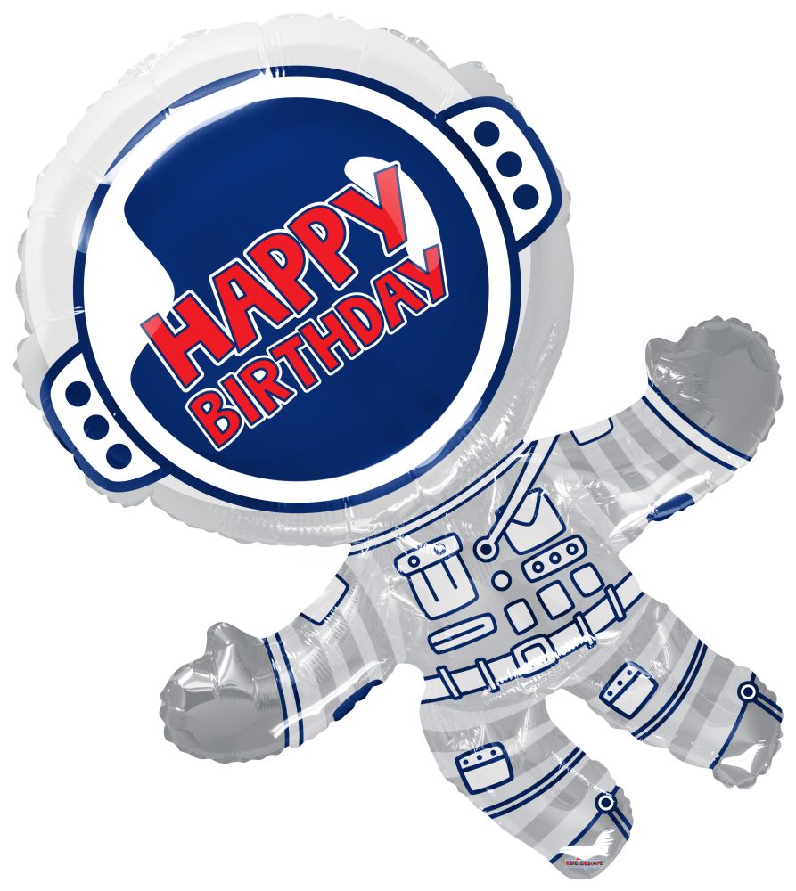 FOIL ASTRONAUT JUMBO SHAPE BALLOONS 36" KALEIDOSCOPE