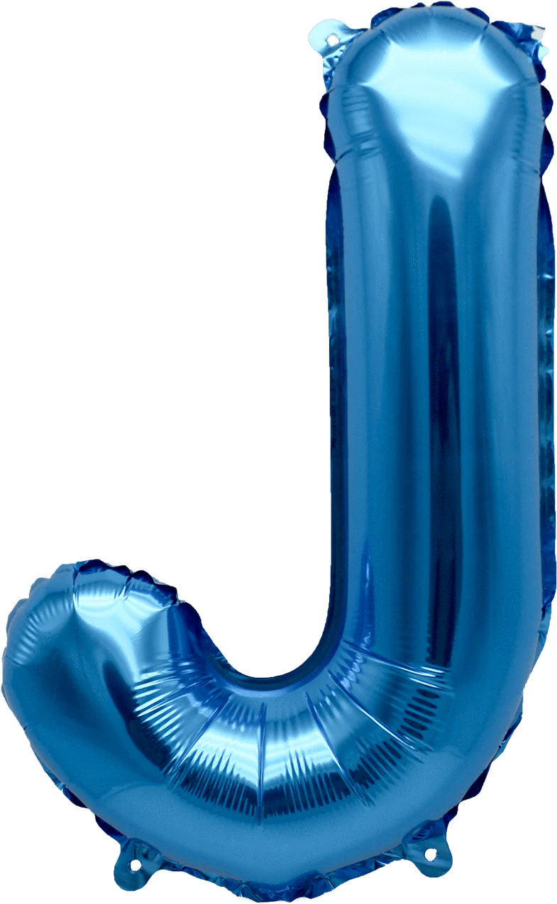 16" FOIL BLUE LETTER J