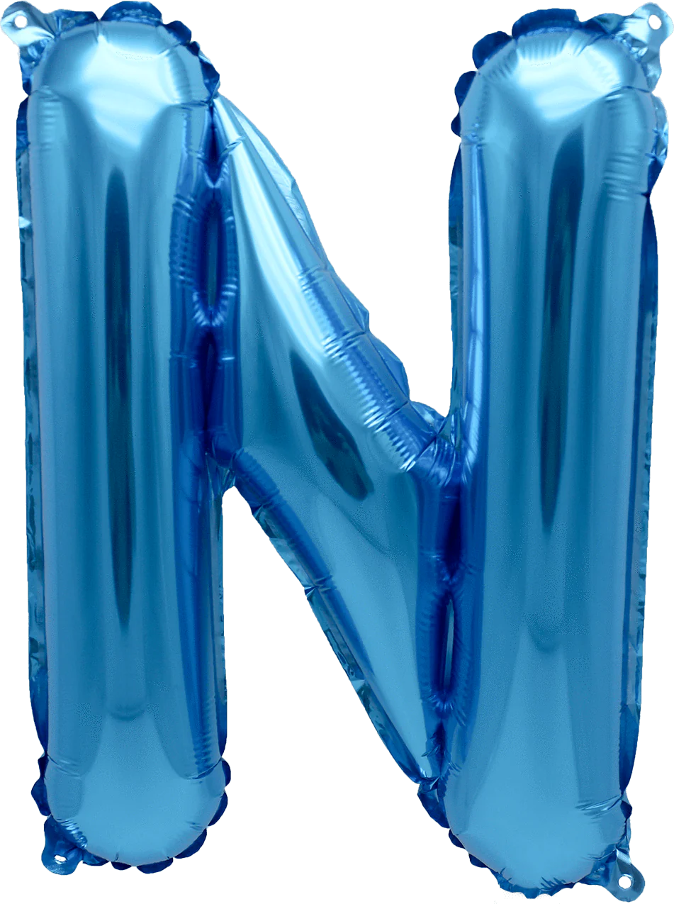 16" FOIL BLUE LETTER N