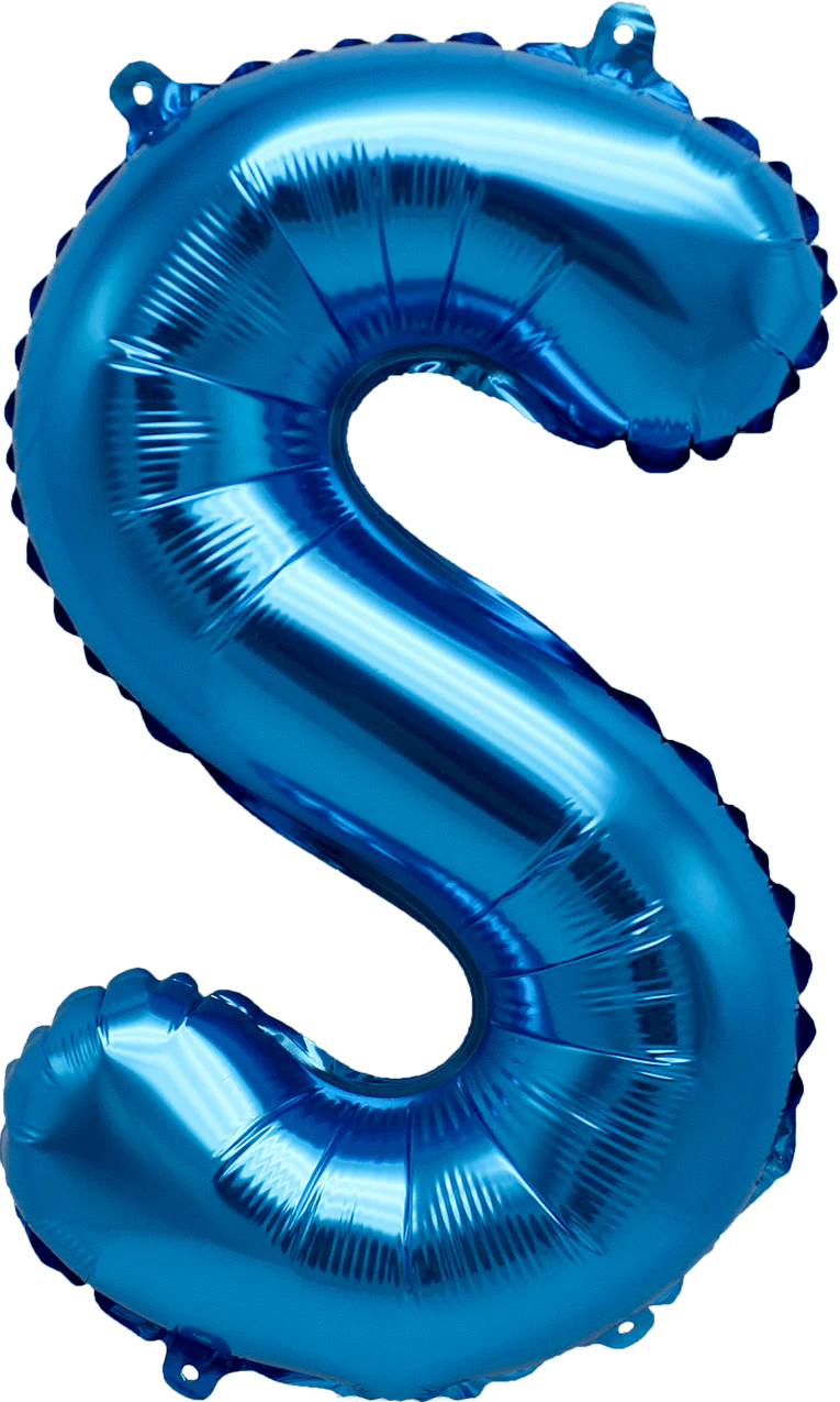 16" FOIL BLUE LETTER S