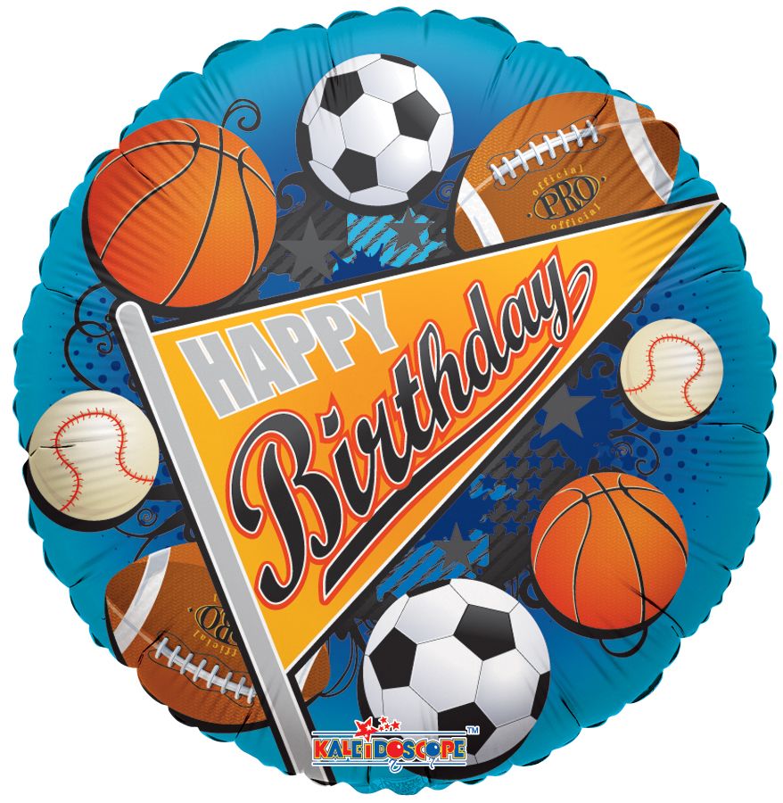 FOIL 18" BIRTHDAY SPORTS PENNANT