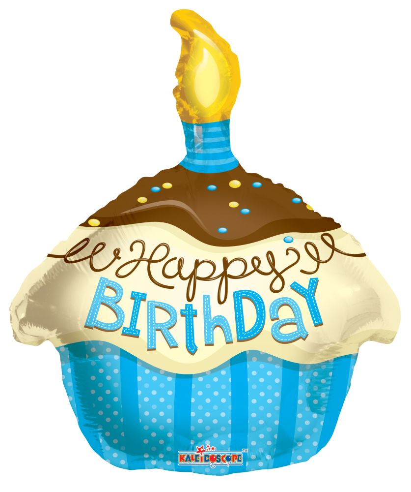 FOIL 18" SHAPE CUPCAKE BLUE