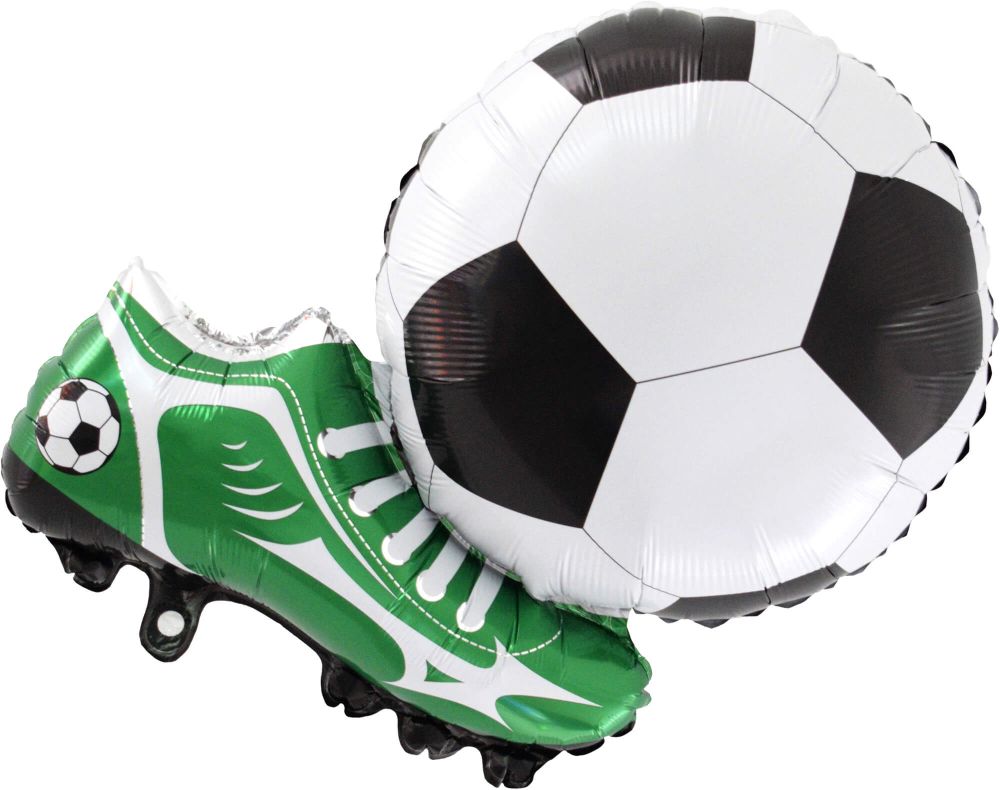 29" CLEATS KICKING SOCCER BALL GREEN BALLOON