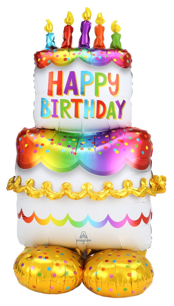 FOIL BIRTHDAY CAKE BALLOONS 53" AirLoonz
