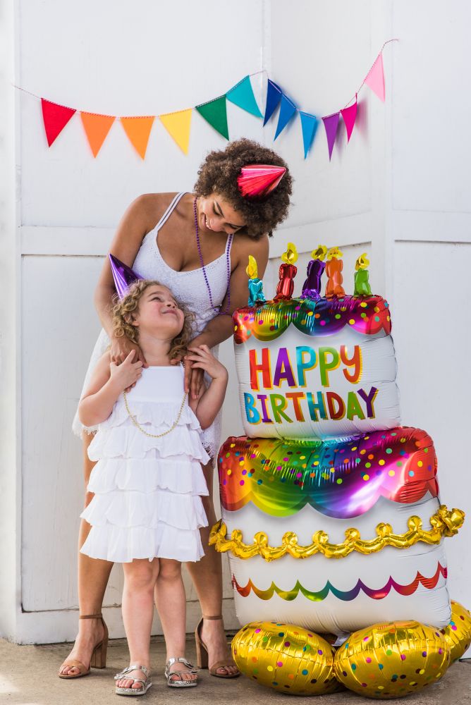 FOIL BIRTHDAY CAKE BALLOONS 53" AirLoonz