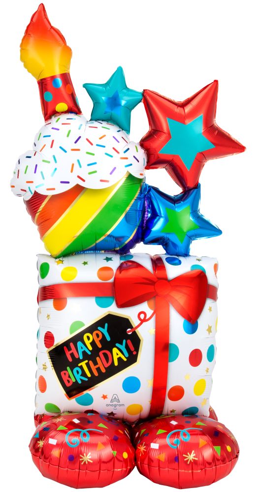 FOIL STACKED BIRTHDAY ICONS BALLOONS 55" AirLoonz