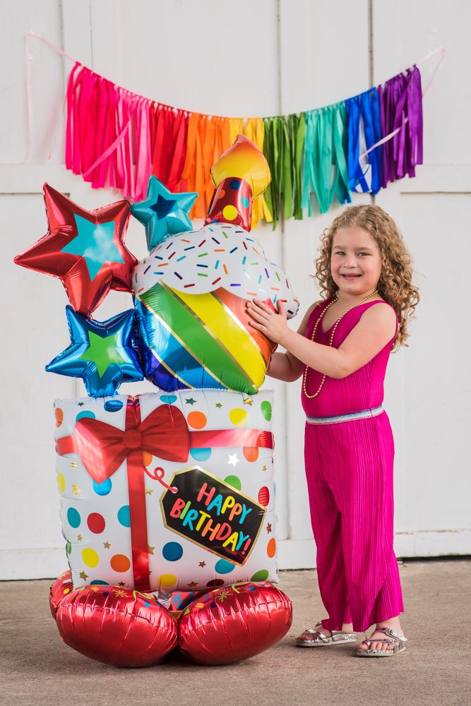 FOIL STACKED BIRTHDAY ICONS BALLOONS 55" AirLoonz