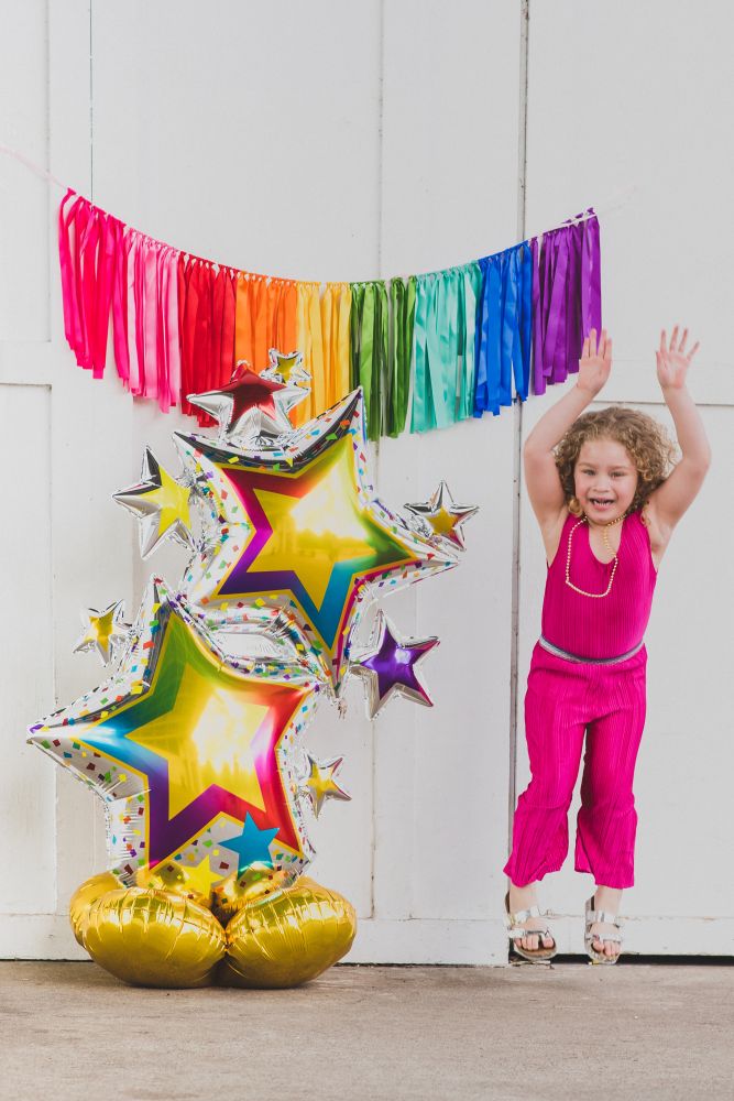 FOIL STAR CLUSTER COLORFUL BALLOONS 59" AirLoonz