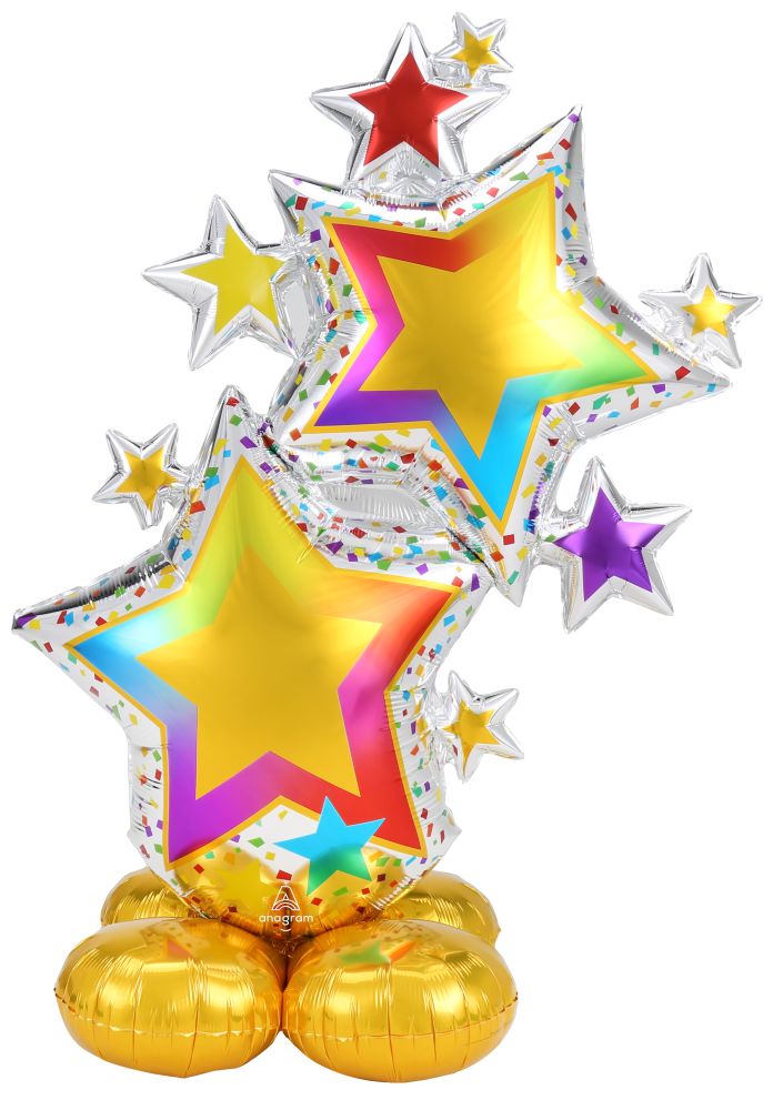 FOIL STAR CLUSTER COLORFUL BALLOONS 59" AirLoonz