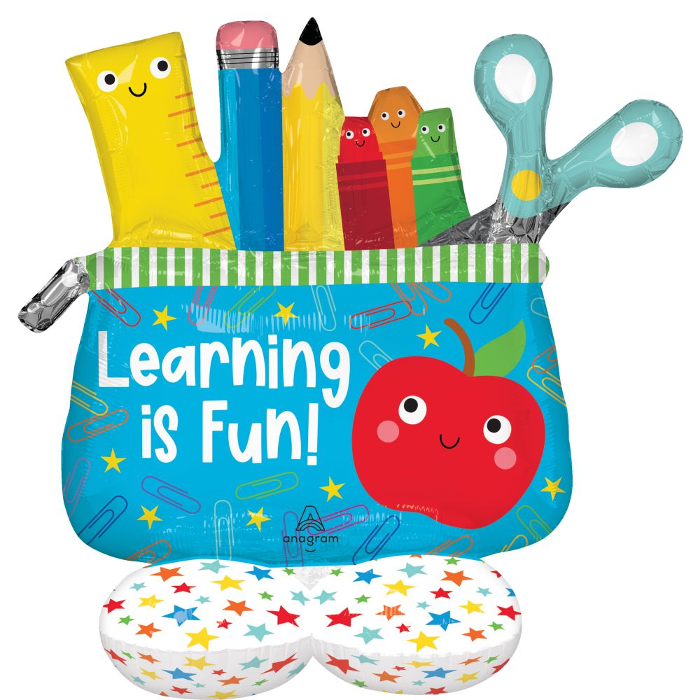 FOIL JUNIOR SCHOOL IN SESSION PENCIL POUCH BALLOONS 32" AirLoonz