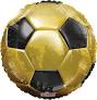 GOLD AND BLACK 18" SOCCER BALL BALLOON KALEIDOSCOPE