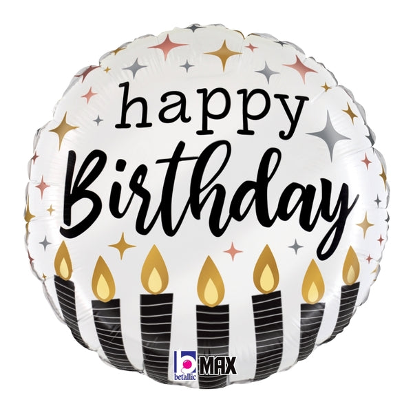 FOIL 18" FLOAT SATIN METALIC BIRTHDAY CANDLES