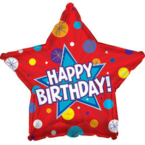 FOIL 17" HAPPY BIRTHDAY DYNAMIC STAR PACKAGED