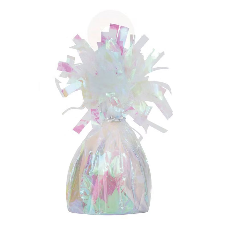 BALLOON HOLDER WHITE/IRIDESCENT