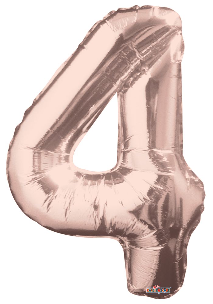 34" ROSE GOLD NUMBER 4 KALEIDOSCOPE