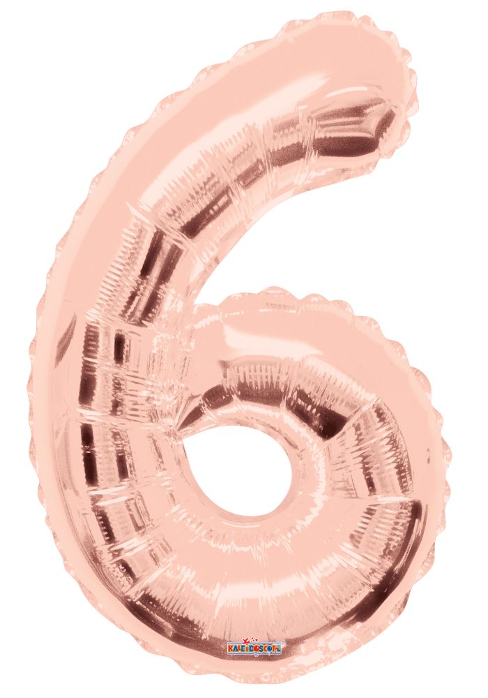 34" ROSE GOLD NUMBER 6 KALEIDOSCOPE
