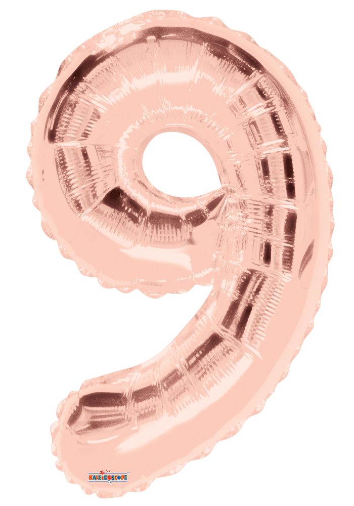 34" ROSE GOLD NUMBER 9 KALEIDOSCOPE