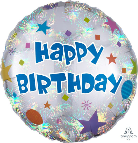 FOIL 18" HOLOGRAPHIC HAPPY BIRTHDAY CONFETTI