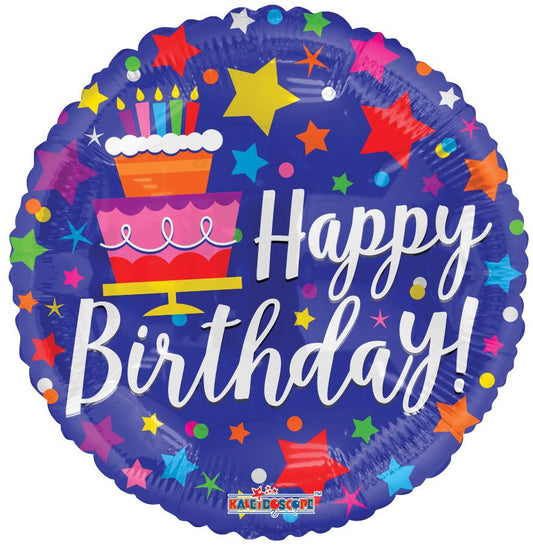 FOIL 18" BIRTHDAY CAKE AND STARS