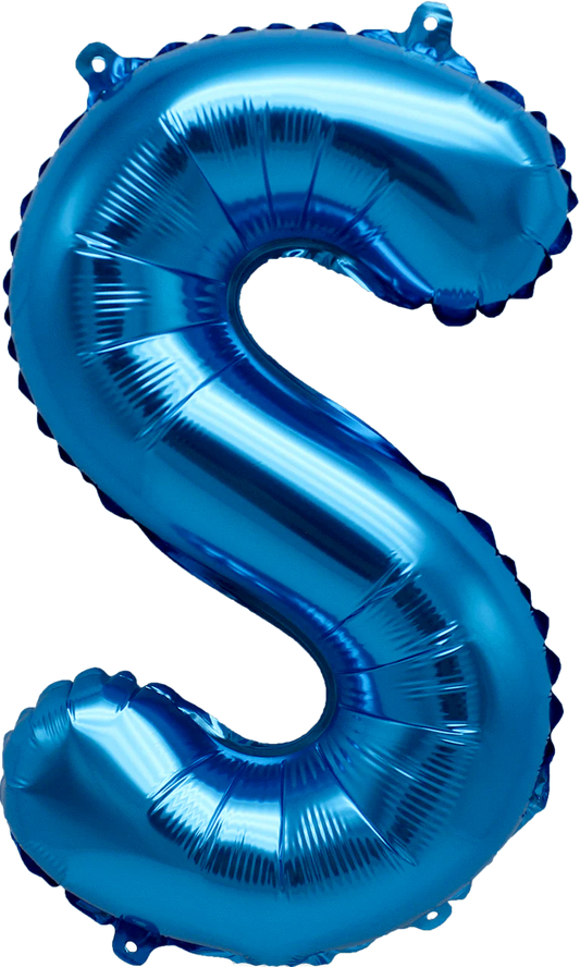 16" FOIL BLUE LETTER S