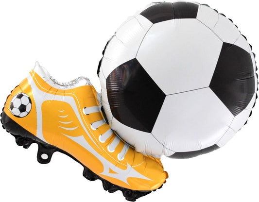 29" CLEATS KICKING SOCCER BALL YELLOW BALLOON