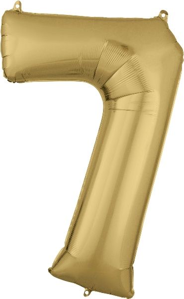 34" GOLD NUMBER  7 Oh Ballons