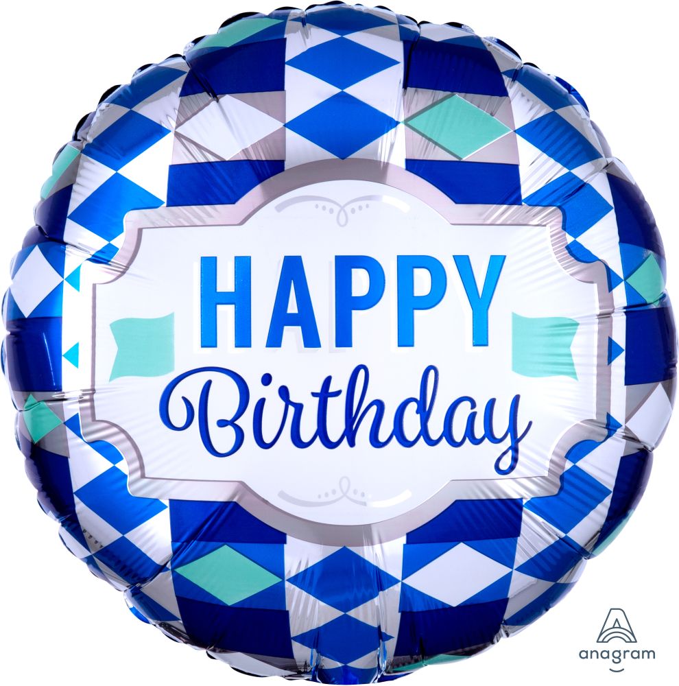 FOIL 18" HAPPY BIRTHDAY TIE PATTERN