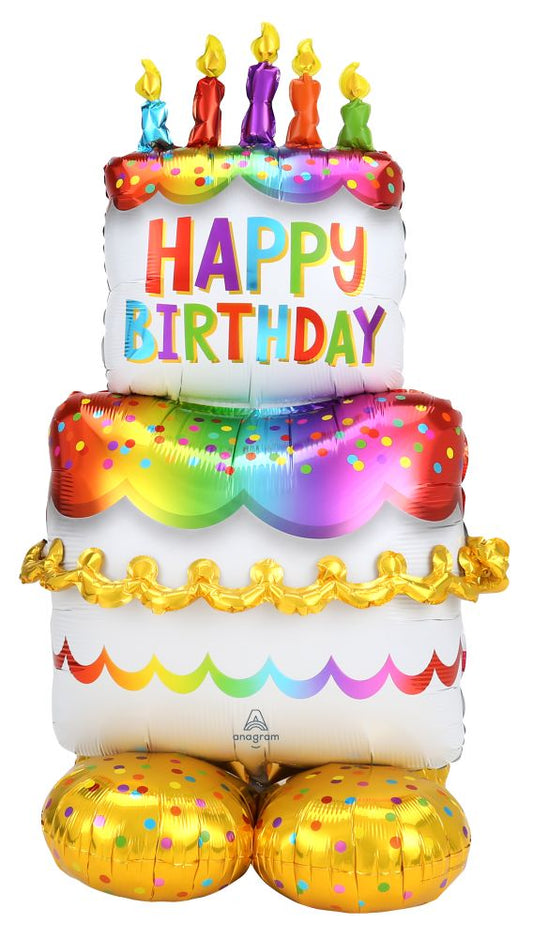 FOIL BIRTHDAY CAKE BALLOONS 53" AirLoonz