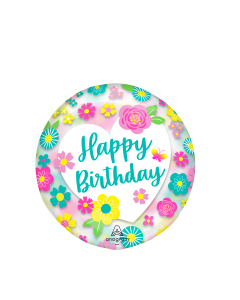 18" BIRTHDAY HEART & FLOWERS CIEARZ