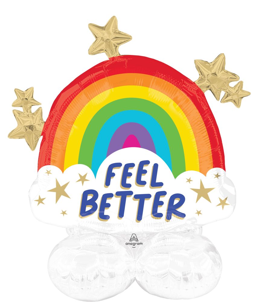 FOIL JUNIOR FEEL BETTER RAINBOW SHINE BALLOONS 30" AirLoonz