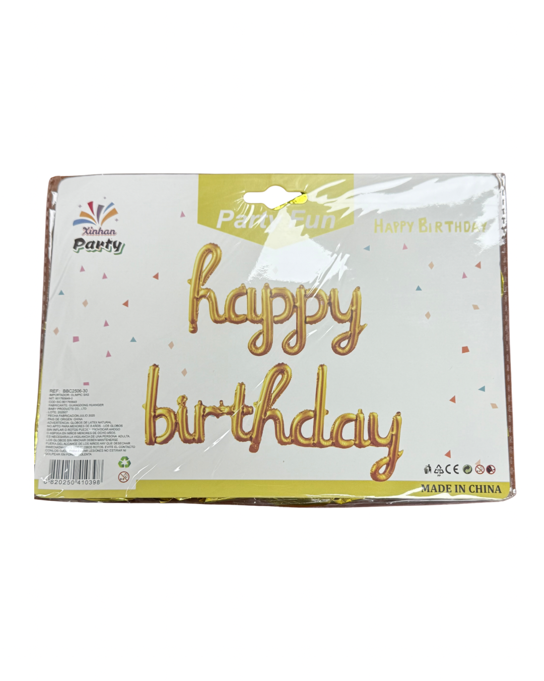 HAPPY BIRTHDAY SILVER SCRIPT BALLOON