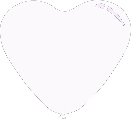 HEART WHITE  7" X 10
