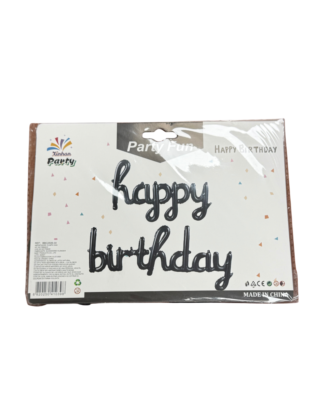 HAPPY BIRTHDAY SILVER SCRIPT BALLOON