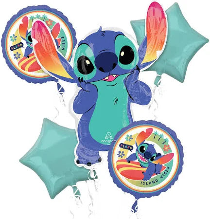 FOIL AIRWALKER STITCH BALLOONS BOUQUET 33"