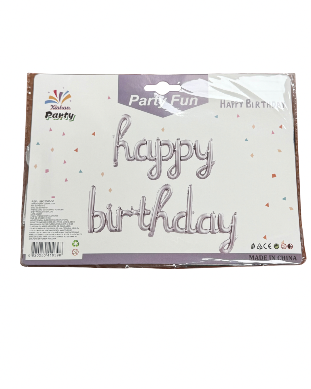 HAPPY BIRTHDAY SILVER SCRIPT BALLOON
