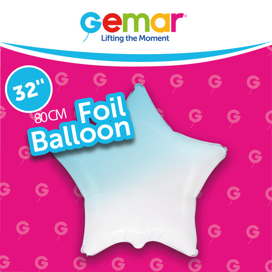 FOIL STAR BABY BLUE GRADIENT 32" GEMAR