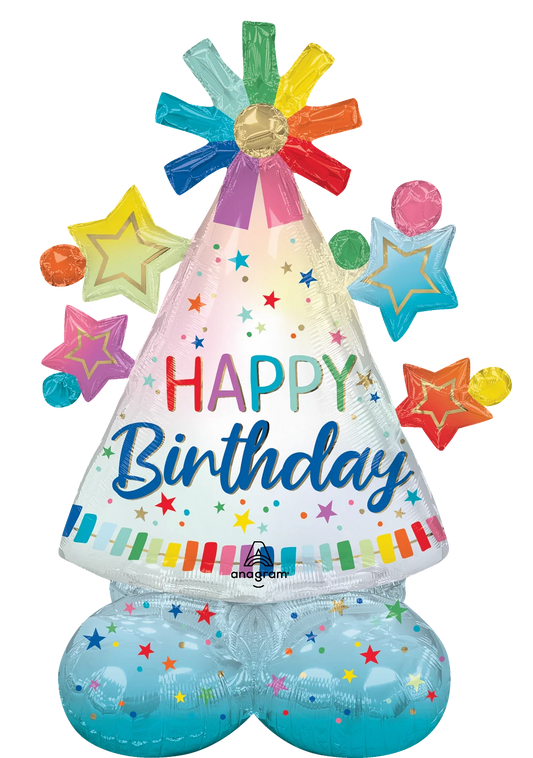 FOIL HAPPY BIRTHDAY PARTY HAT BALLOONS 36" AirLoonz