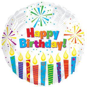 FOIL 31" HAPPY BIRTHDAY SPARKLING CANDLES PACKAGED