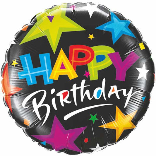 FOIL 36" BIRTHDAY BRILLANT STARS BLACK