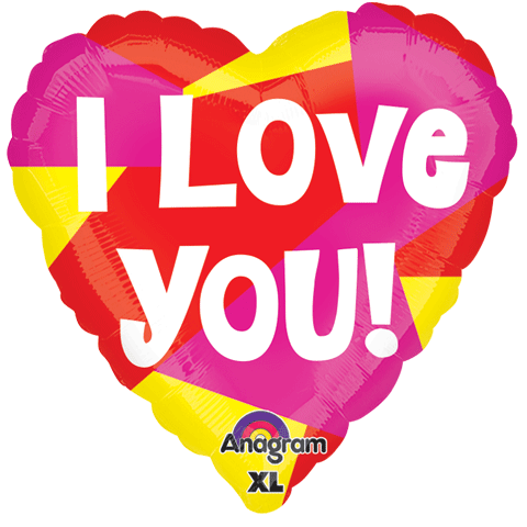 FOIL 21" COLORBLAST LOVE YOU PINK, YELLOW AND RED