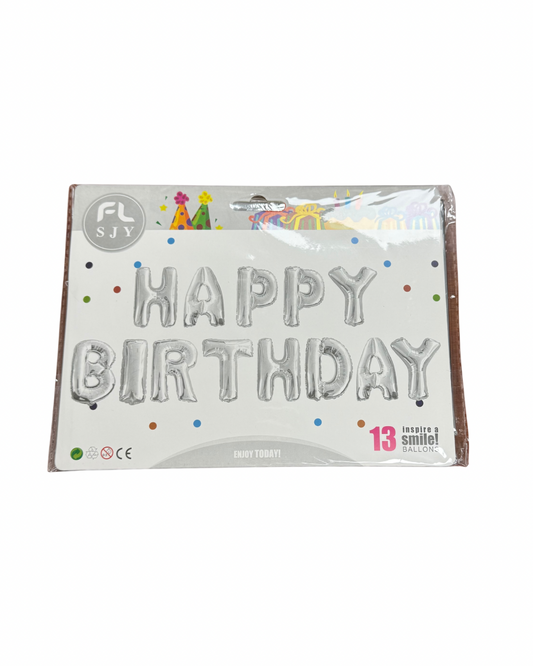 HAPPY BIRTHDAY SILVER BANNER