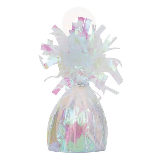 BALLOON HOLDER WHITE/IRIDESCENT