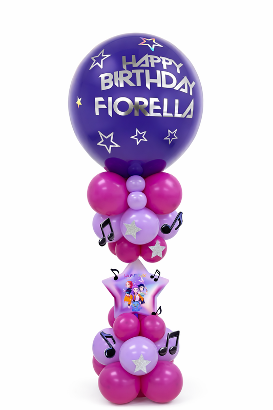 Huntrix Personalized Musical Balloon Centerpiece Bouquet