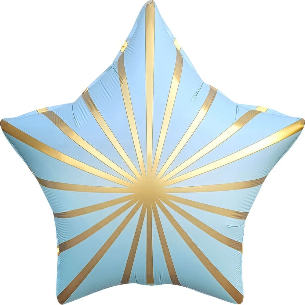 MATTE BLUE GOLDEN RAYS STAR BALLOON 18"