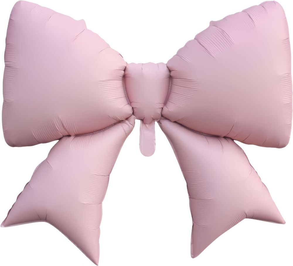 MATTE PINK BOW BALLOON 38"
