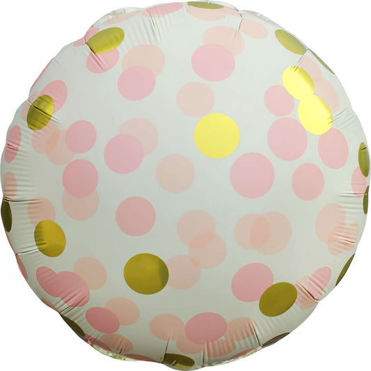 MATTE PINK POLKA DOTS BALLOON 18"