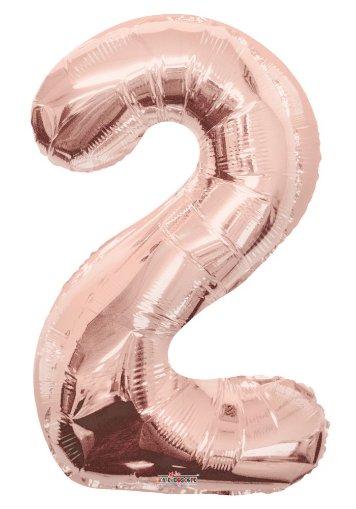 34" ROSE GOLD NUMBER  2 KALEIDOSCOPE