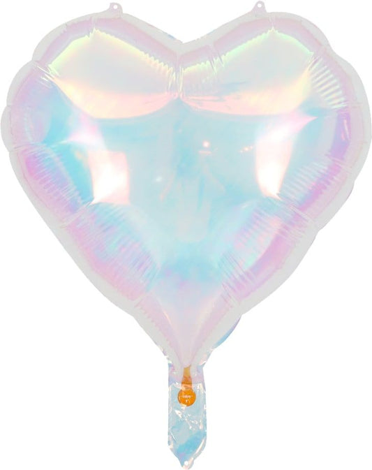 40" Iridescent Clear Heart Balloon (air only)
